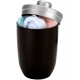 Porta Algodão 500ml 14cm Altura Preto Cromo Fosco